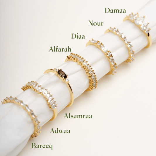 Stackable CZ Rings Collection - 18k Gold Plated - Luméra Designs