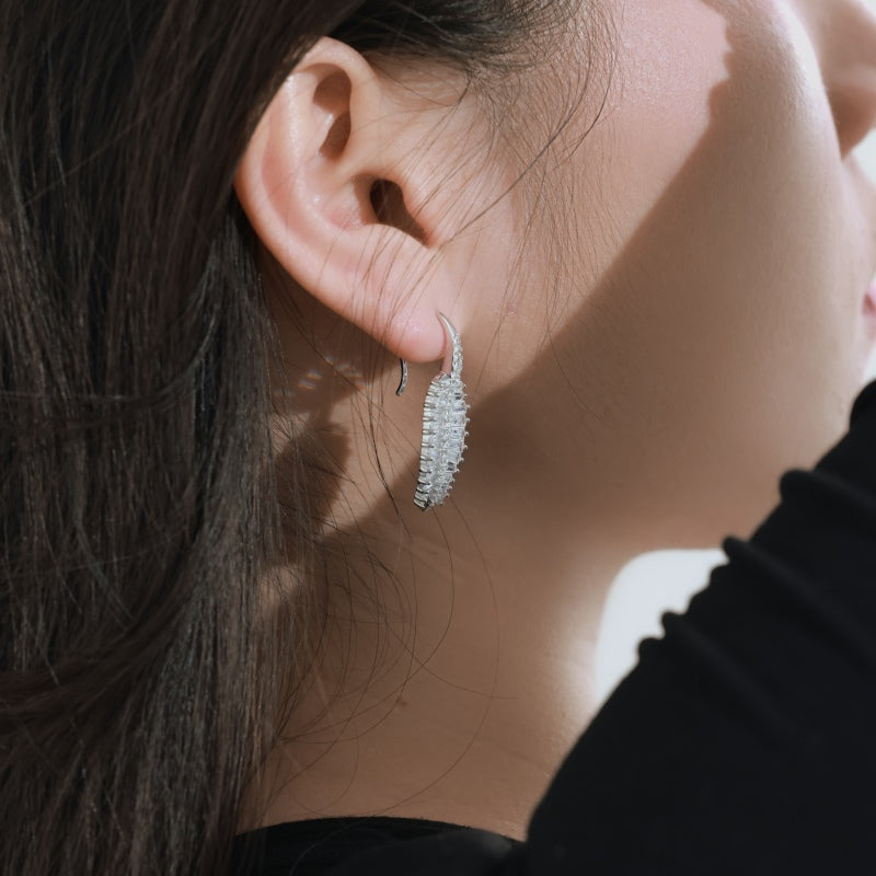 Baguette Cut Leaflet Earrings