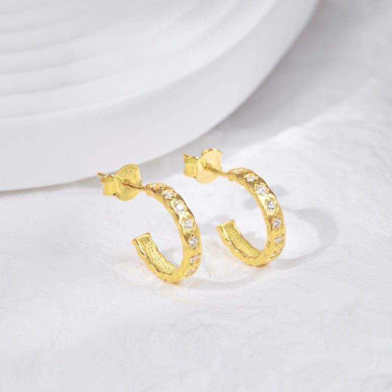 Golden Star Earrings sterling silver handcrafted Kuwait designer jewelry elegant