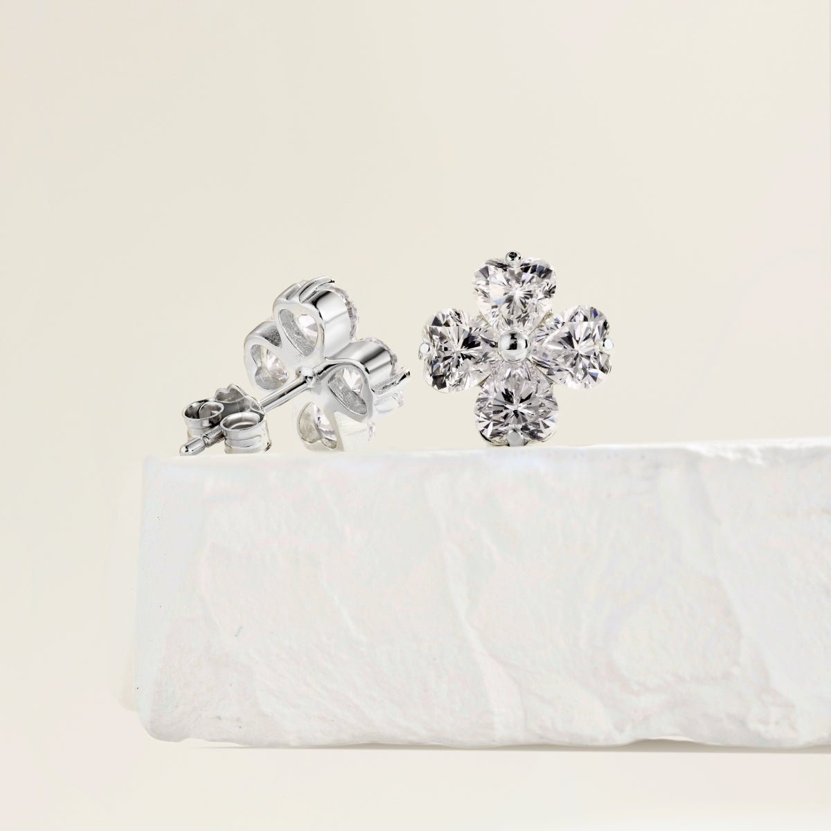luxury flower earrings handcrafted, elegant flower earrings sterling silver

