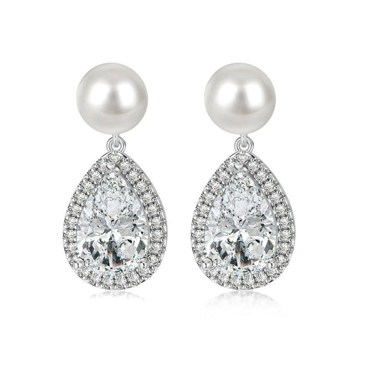 Tear Drop Pearl Earrings 18K gold plated handcrafted luxury jewelry Kuwait