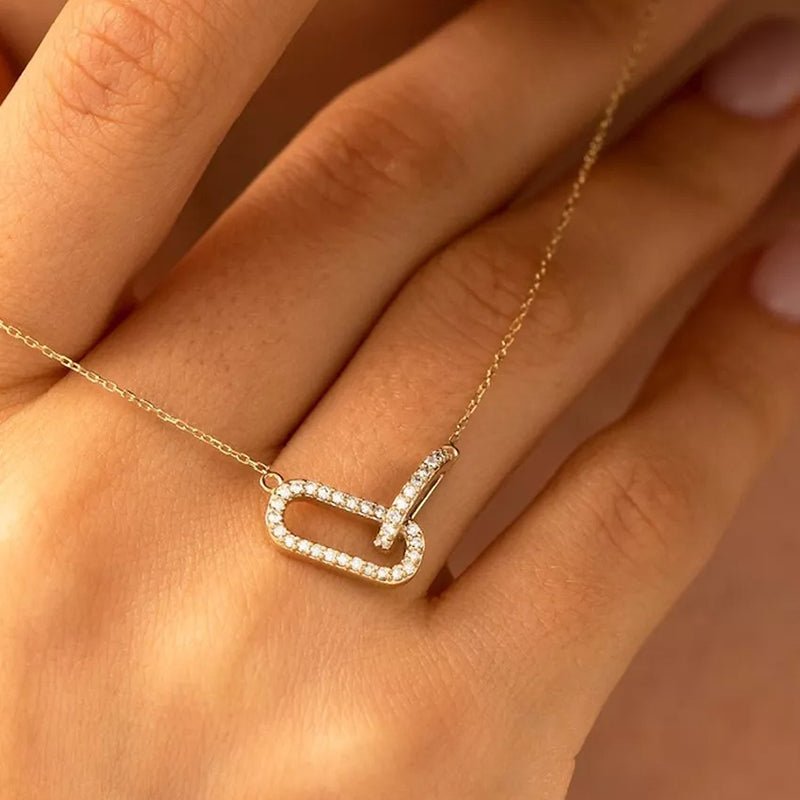 Minimalist Link Necklace - 18K Gold Plated 5A Zirconia - Luméra Designs