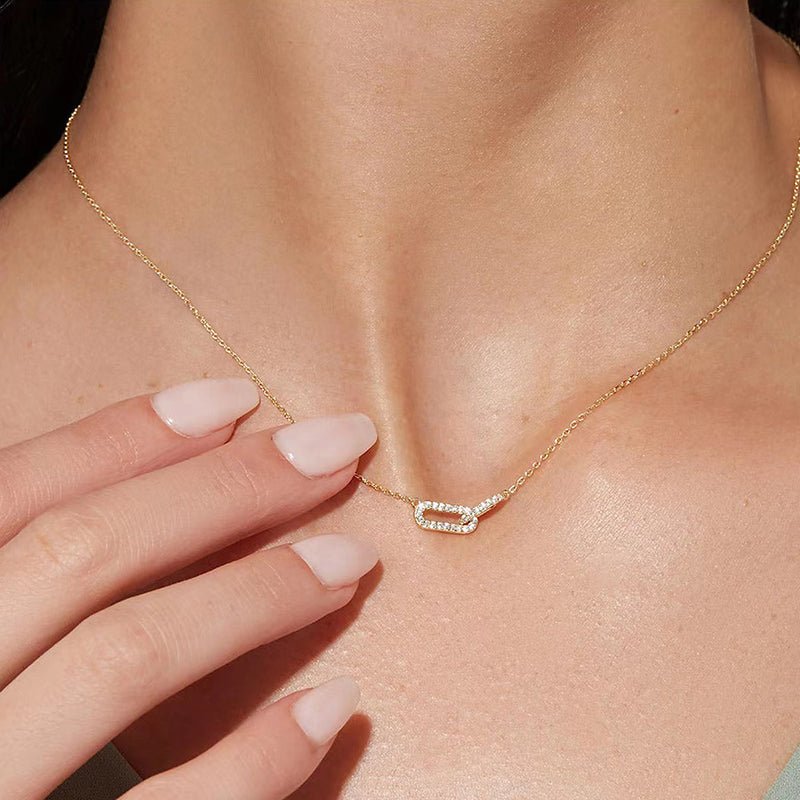 Minimalist Link Necklace - 18K Gold Plated 5A Zirconia - Luméra Designs