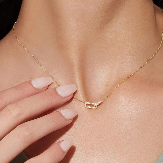 Minimalist Link Necklace - 18K Gold Plated 5A Zirconia - Luméra Designs