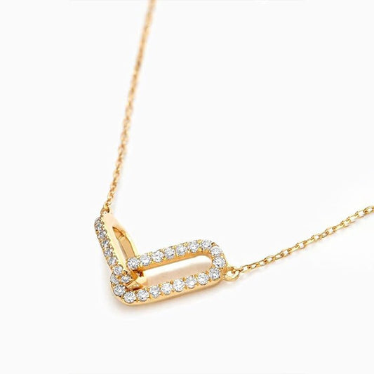 Minimalist Link Necklace - 18K Gold Plated 5A Zirconia - Luméra Designs