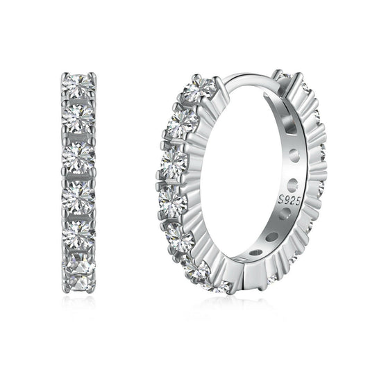 Single line hoop earrings sterling silver handcrafted Kuwait designer jewelry