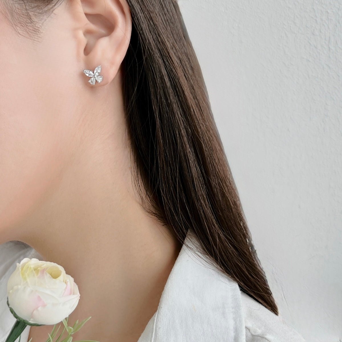 luxury butterfly earrings handcrafted, elegant butterfly stud earrings massonite