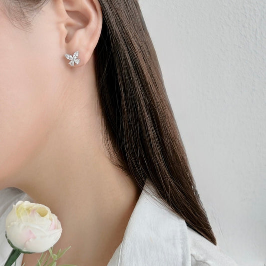 luxury butterfly earrings handcrafted, elegant butterfly stud earrings massonite