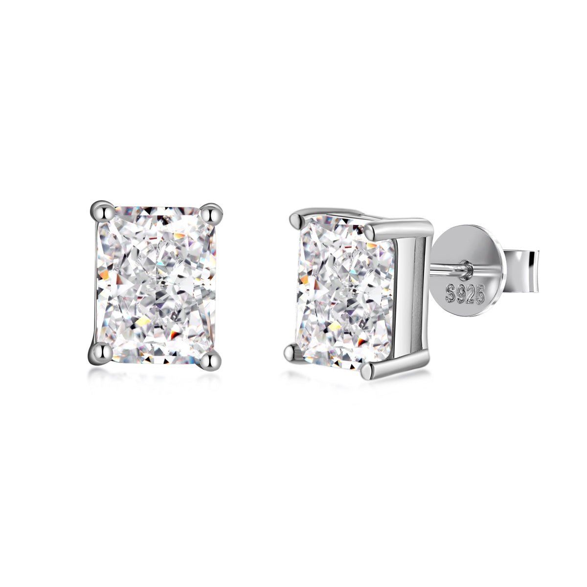 handcrafted stud earrings luxury rectangular design Kuwait
