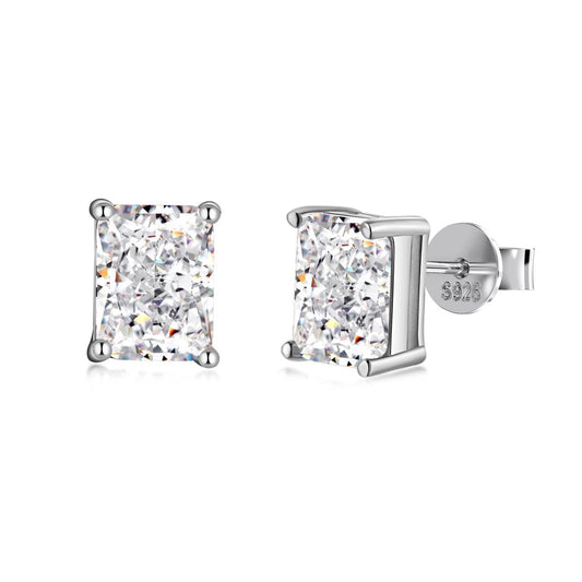 handcrafted stud earrings luxury rectangular design Kuwait