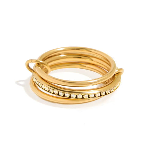18K Gold Plated Interlocking Band Ring - Luméra Designs