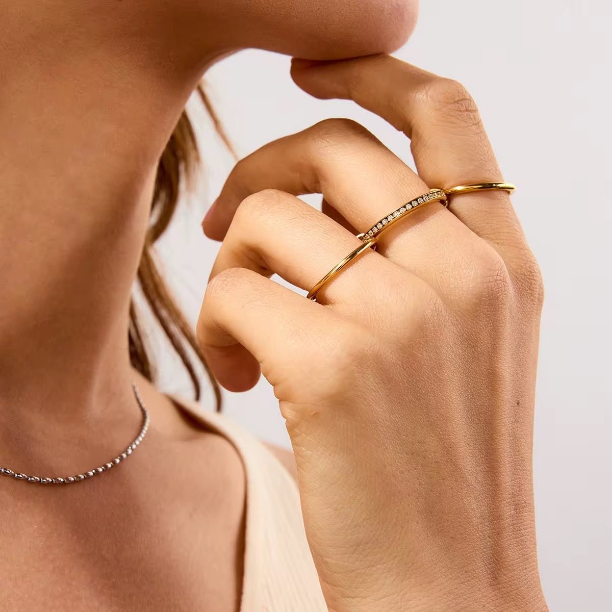 18K Gold Plated Interlocking Band Ring - Luméra Designs