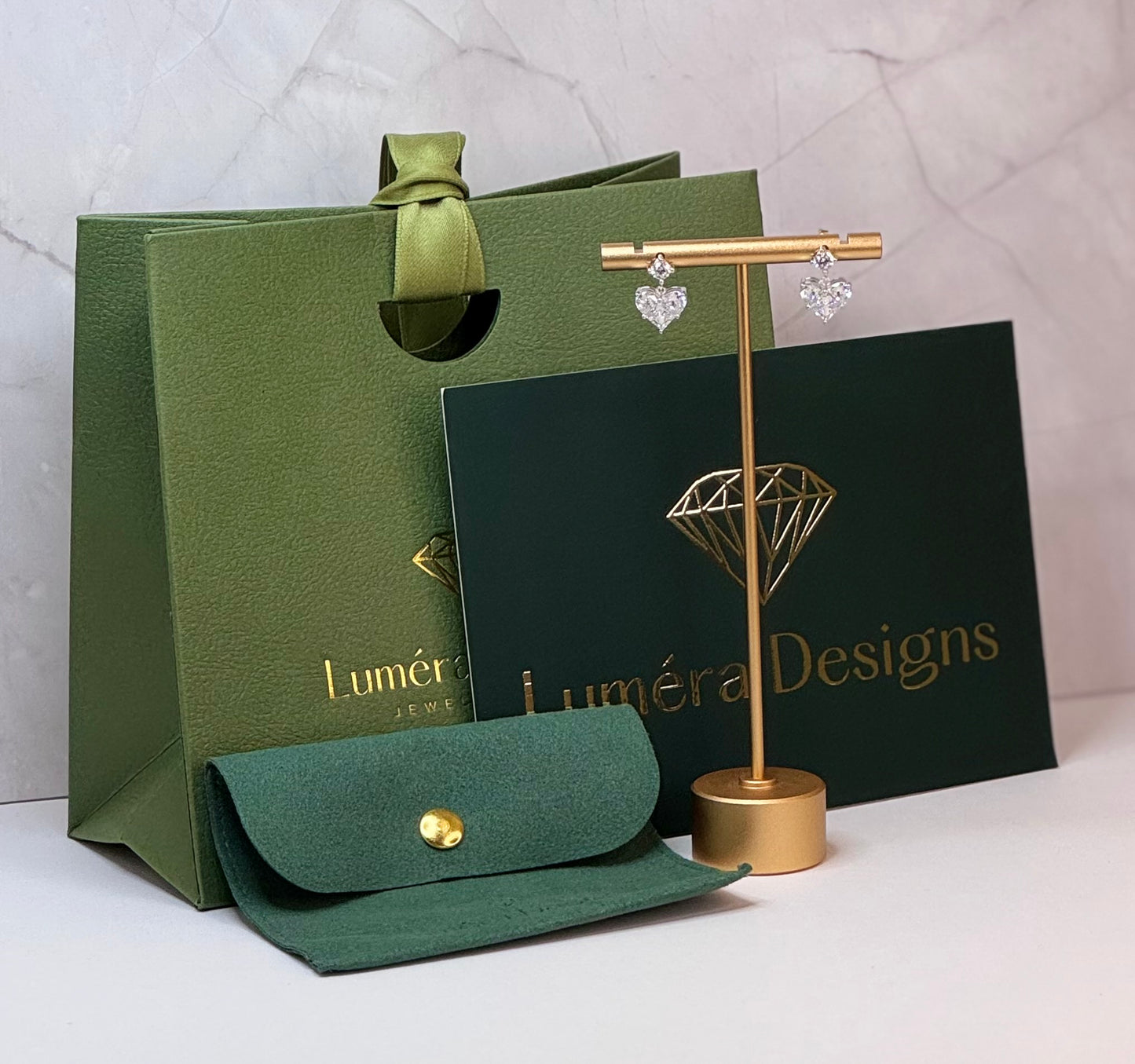 Heart Drop Earrings - Luméra Designs