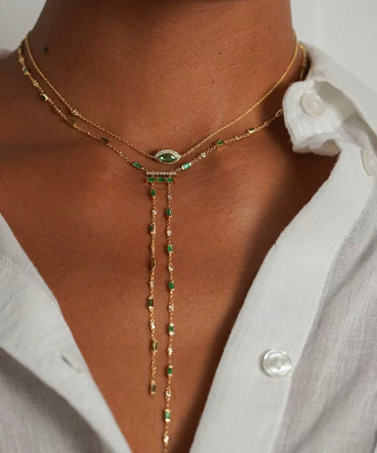 Iced out Lariat Necklace - Luméra Designs
