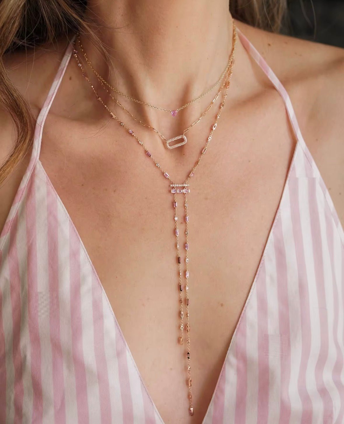 Iced out Lariat Necklace - Luméra Designs