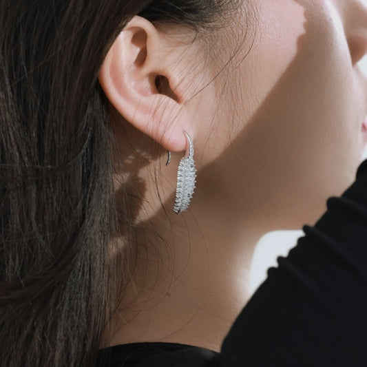 Baguette Cut Leaflet Earrings 18K gold plated luxury jewelry Kuwait Lumera Designs