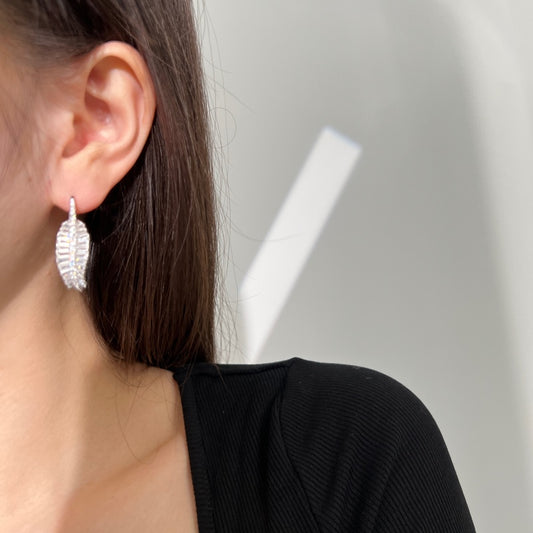 Baguette Cut Leaflet Earrings