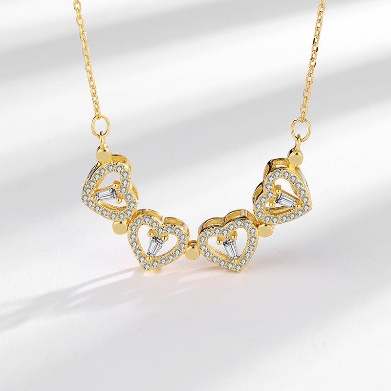 Convertible Heart & Flower Necklace - 18K Gold Plated 5A Zirconia - 2 Ways to Wear - Luméra Designs