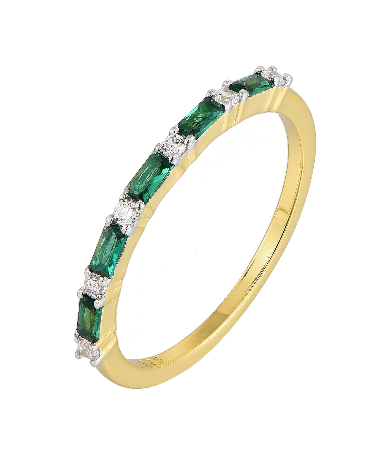 Emerald Green Stackable Rings - 18k Gold Plated CZ | Zamradaa Collection