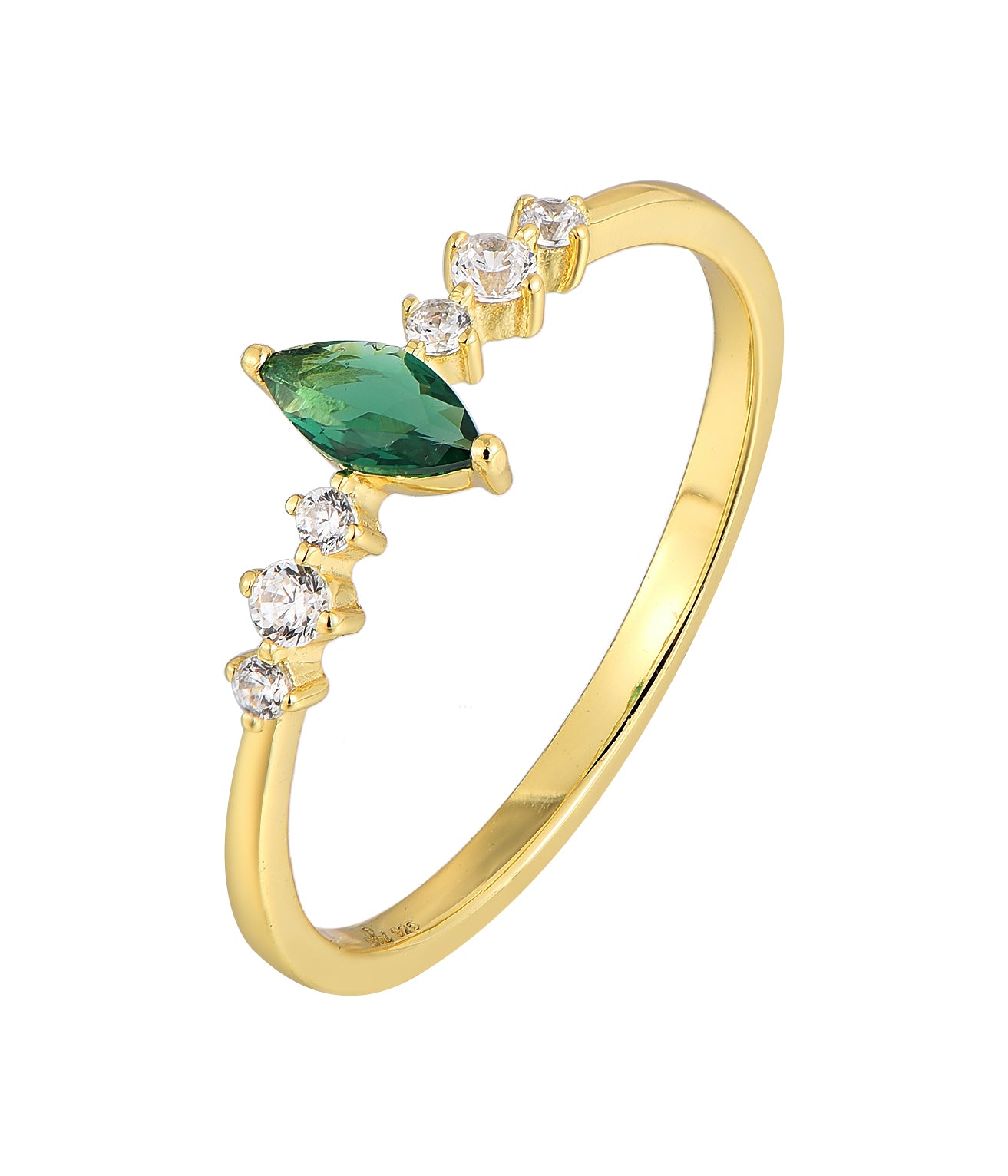 Emerald Green Stackable Rings - 18k Gold Plated CZ | Zamradaa Collection