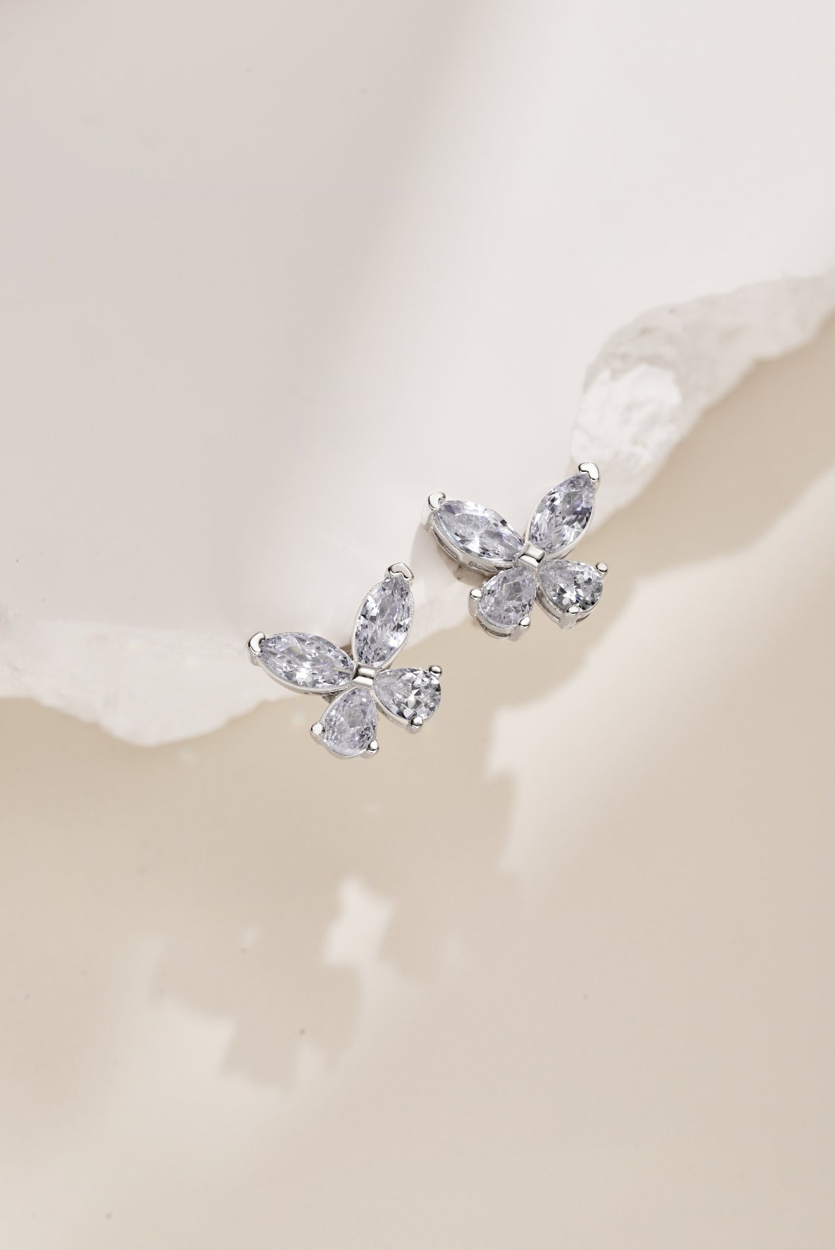 luxury butterfly earrings handcrafted, elegant butterfly stud earrings massonite