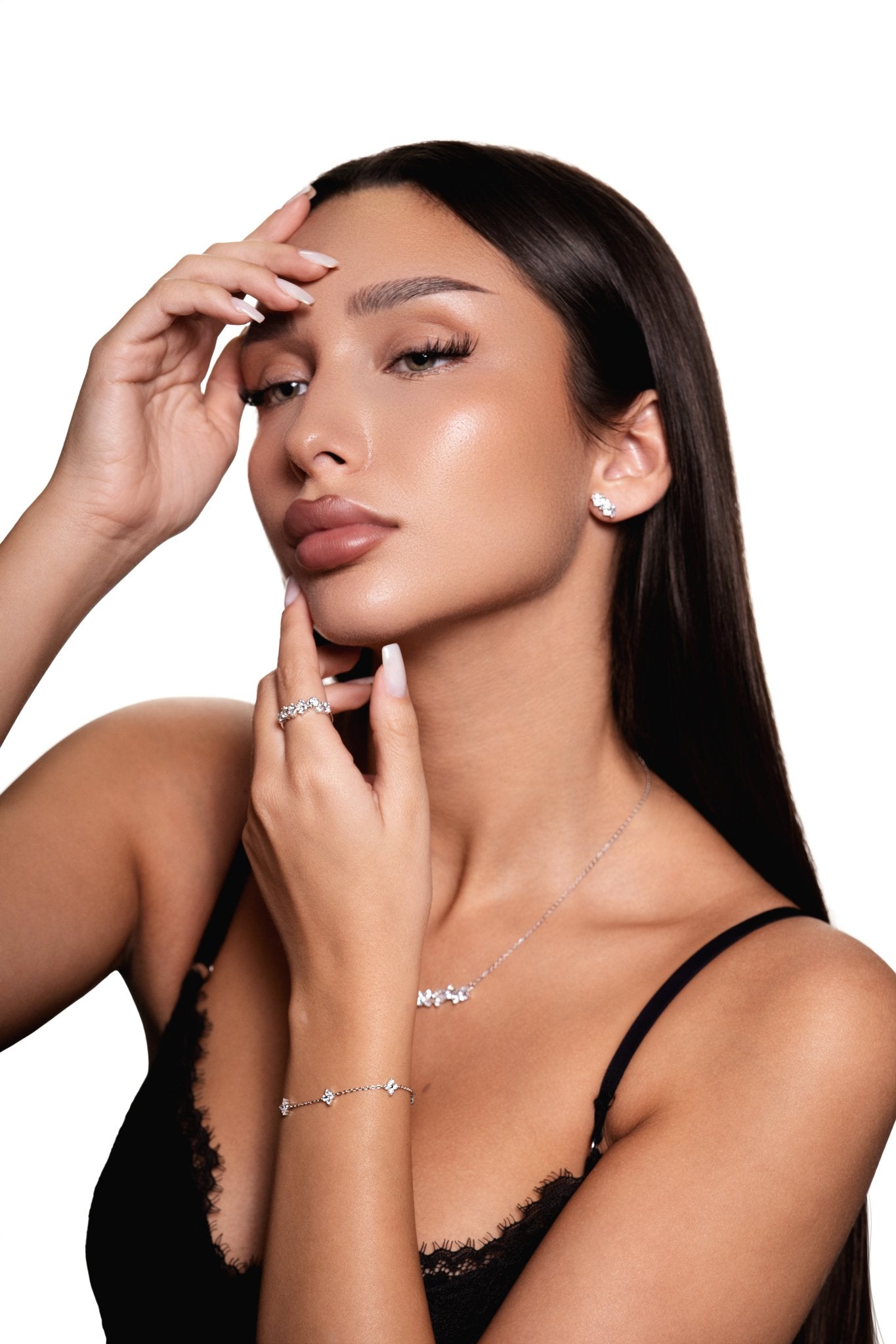 luxury crystal jewelry set handcrafted, multi-shaped crystal set luxury jewelry